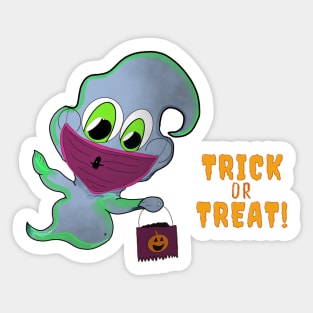 Trick Or Treating Ghost Sticker